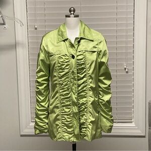 solo Lime Green Ruched Front Utility Jacket